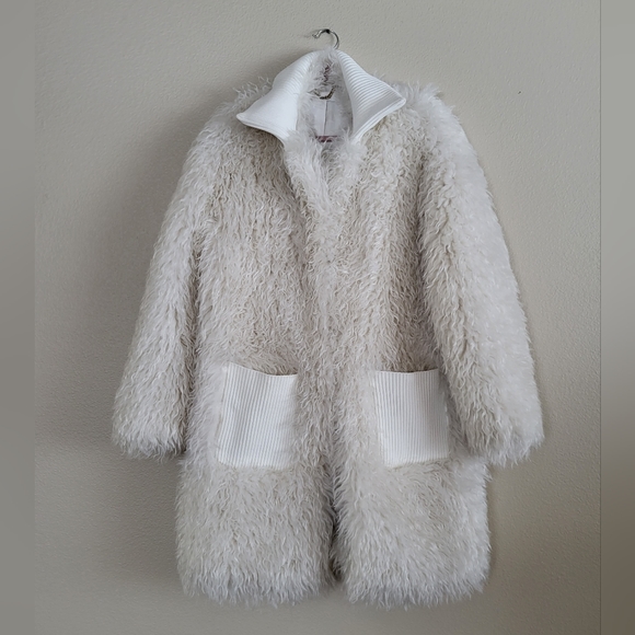 A.L.C. Ivory Faux Fur Heavy Teddy Coat sz M - Picture 5 of 8